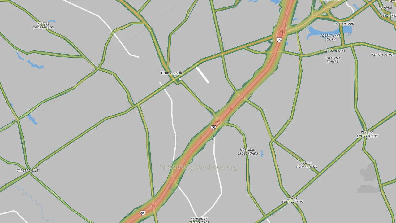 29161, SC Map of Noise Levels in 29161