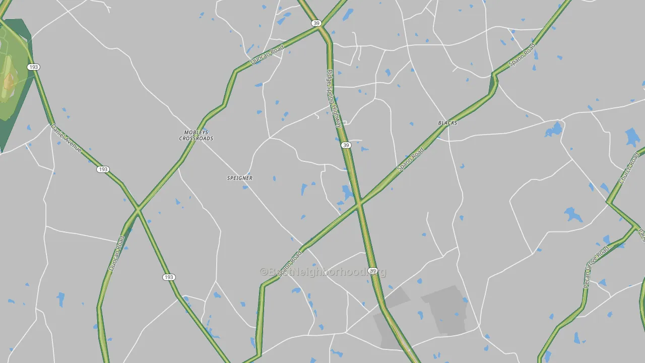 29166, SC Map of Noise Levels in 29166
