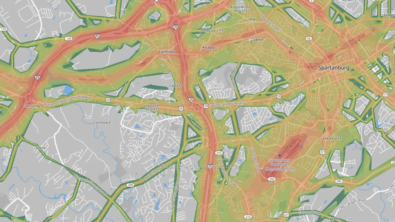29301, SC Map of Noise Levels in 29301