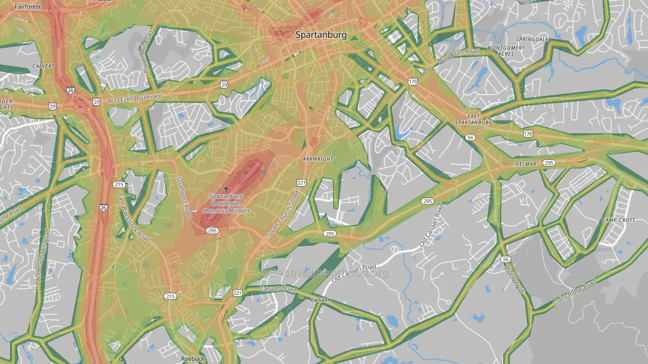 29306, SC Map of Noise Levels in 29306