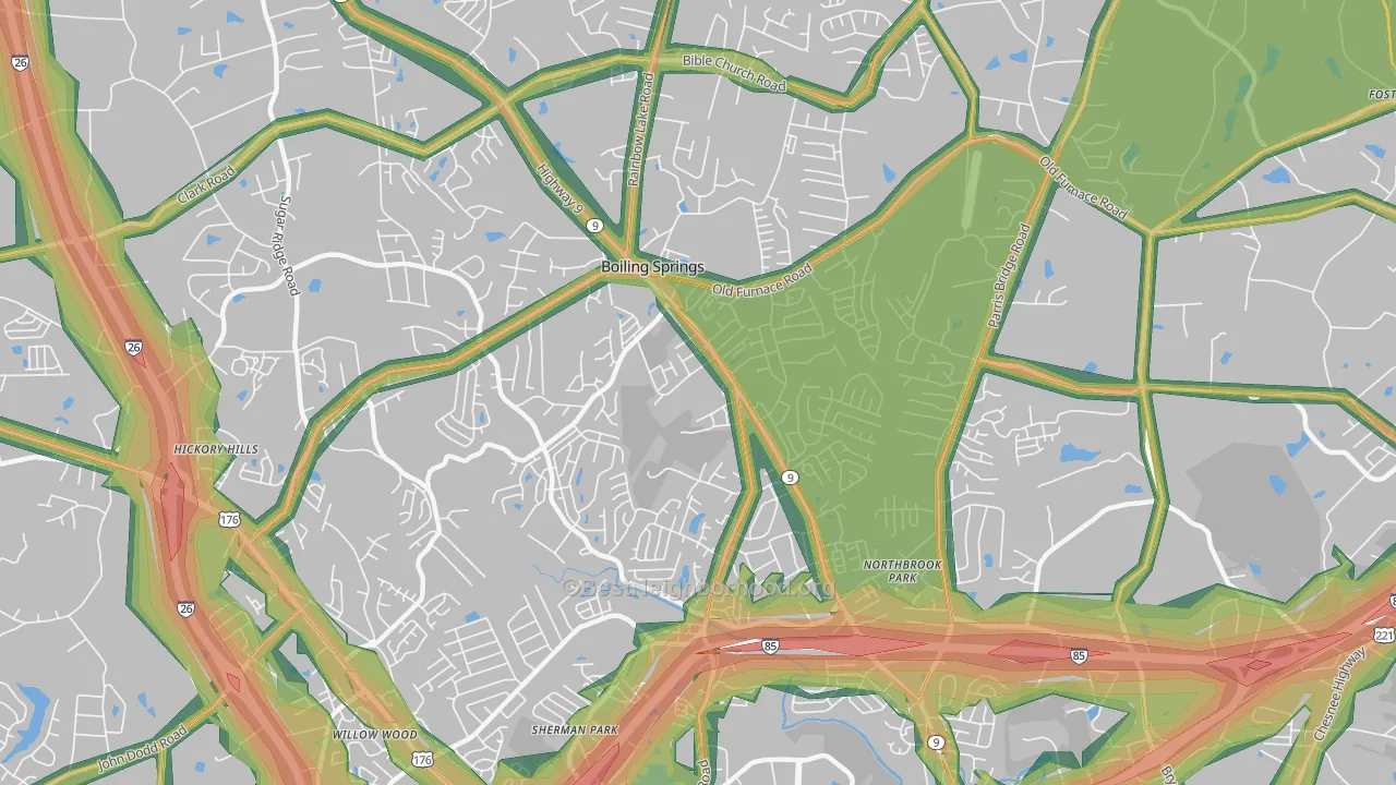 29316, SC Map of Noise Levels in 29316