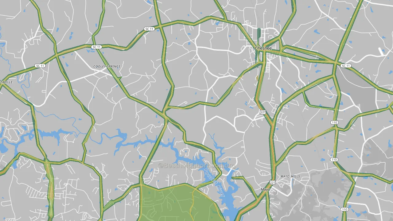 29323, SC Map of Noise Levels in 29323