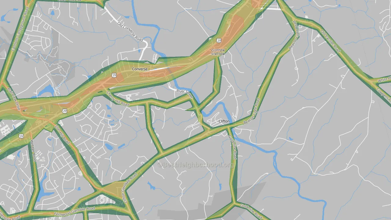 29324, SC Map of Noise Levels in 29324