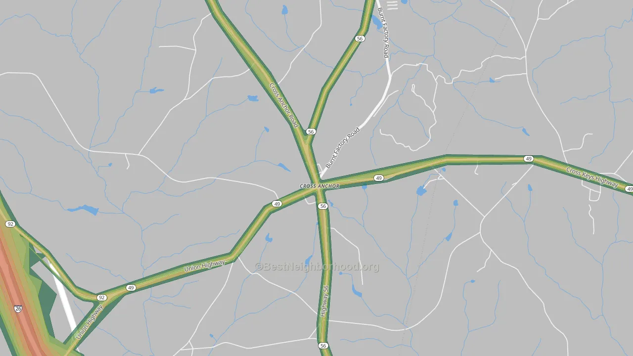 29331, SC Map of Noise Levels in 29331