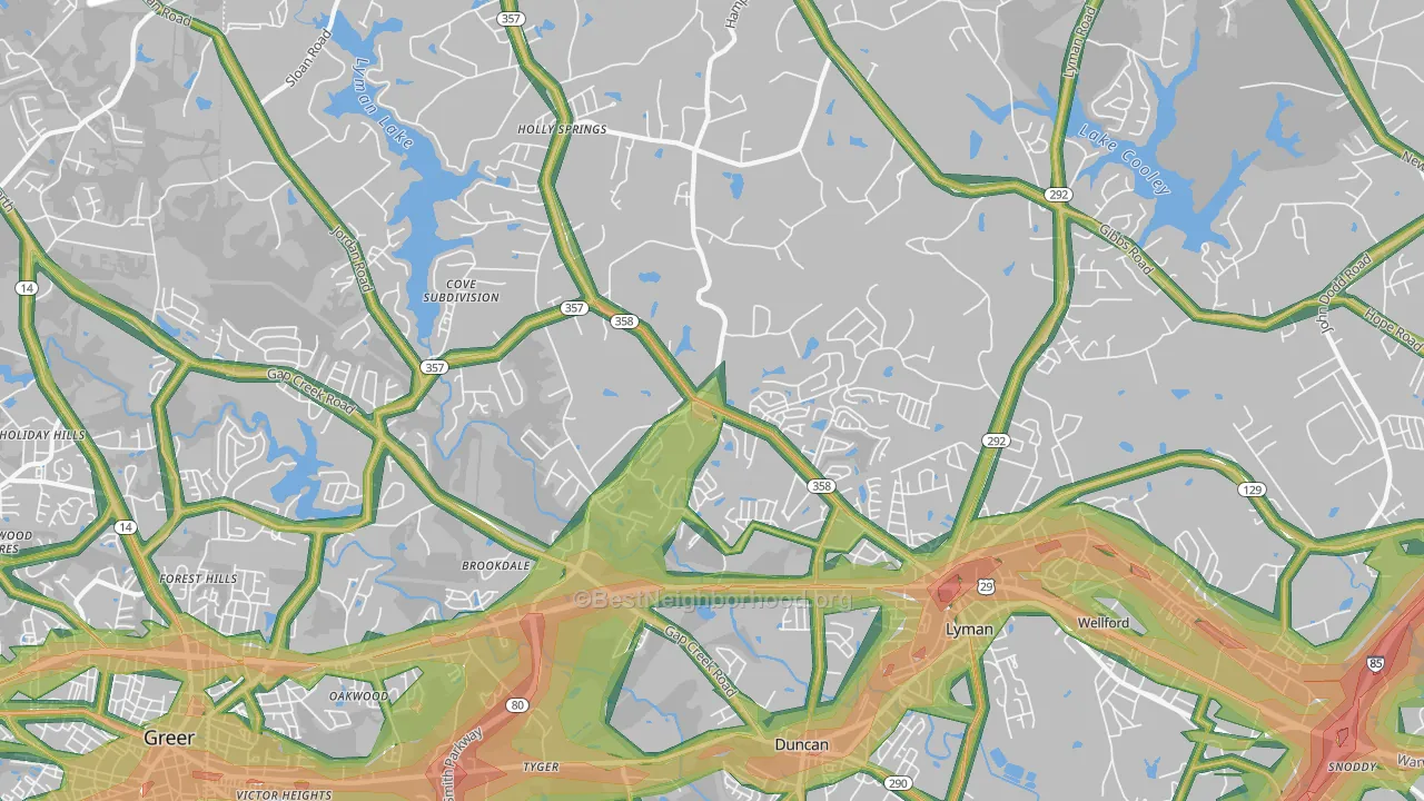 29365, SC Map of Noise Levels in 29365