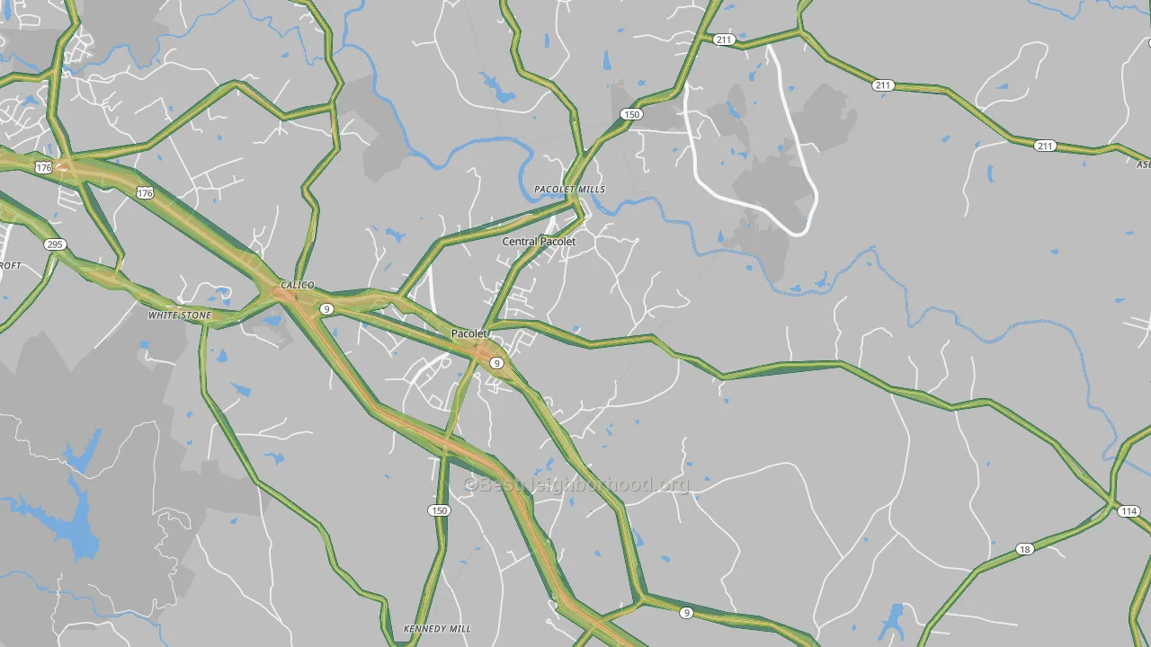29372, SC Map of Noise Levels in 29372
