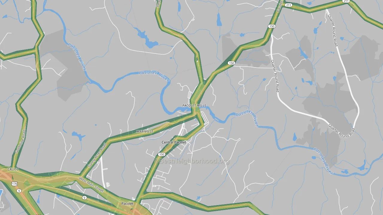 29373, SC Map of Noise Levels in 29373