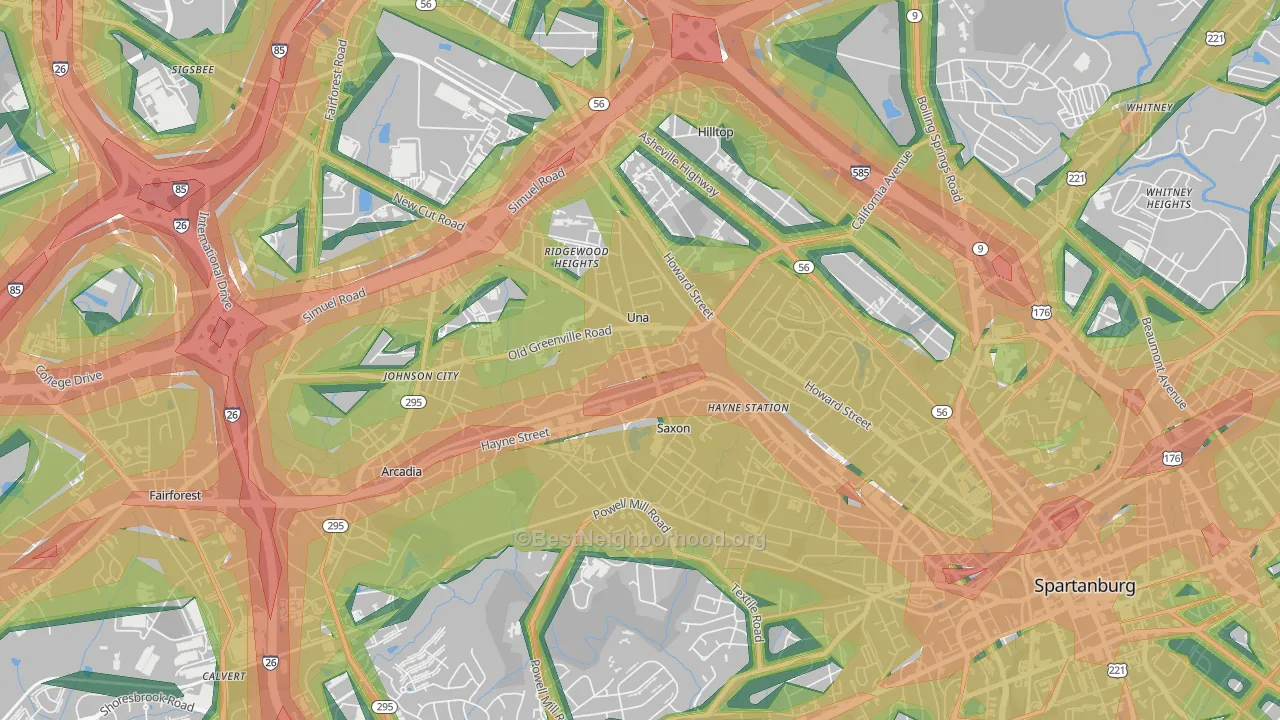 29378, SC Map of Noise Levels in 29378