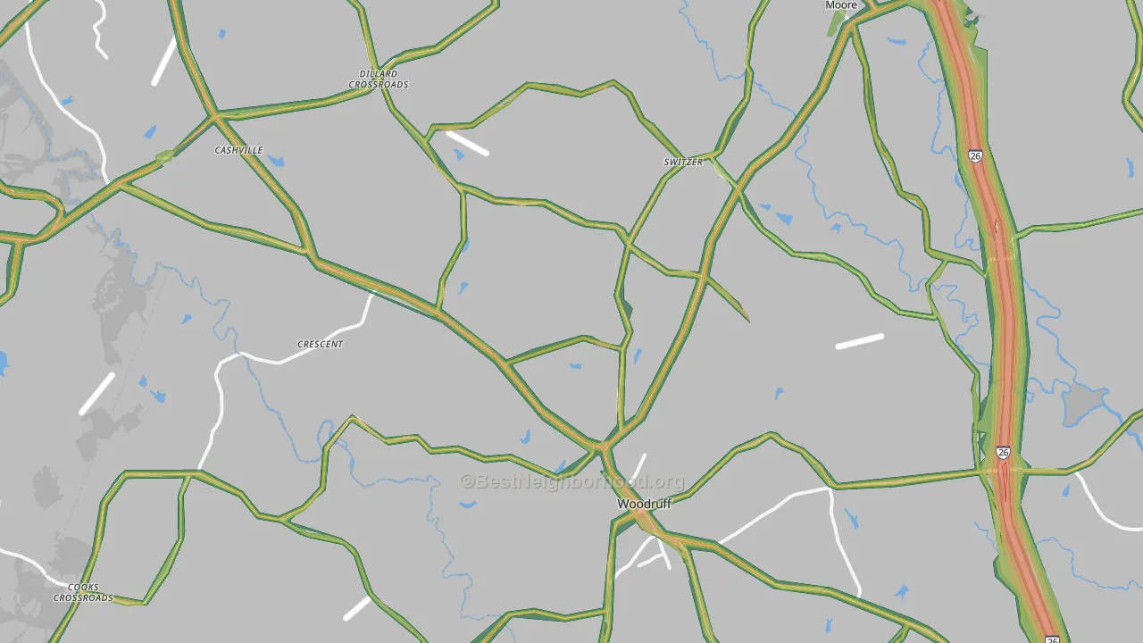 29388, SC Map of Noise Levels in 29388