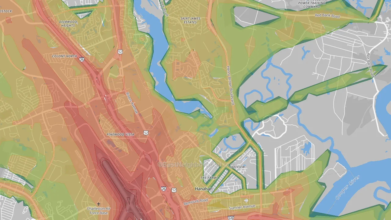 29410, SC Map of Noise Levels in 29410