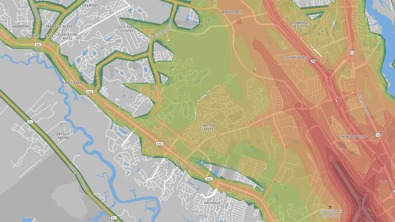29420, SC Map of Noise Levels in 29420