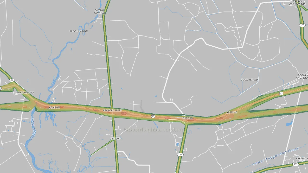 29426, SC Map of Noise Levels in 29426