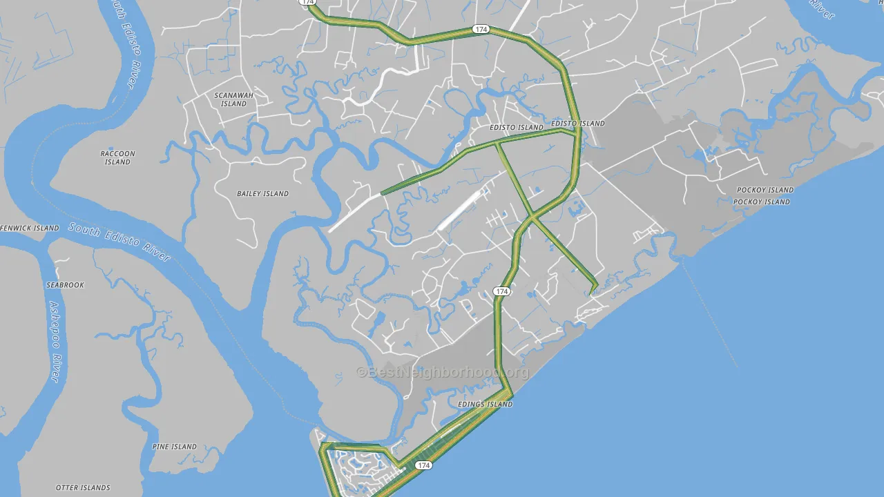29438, SC Map of Noise Levels in 29438