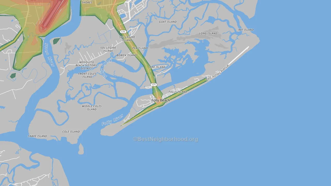 29439, SC Map of Noise Levels in 29439