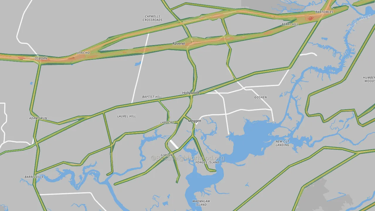 29449, SC Map of Noise Levels in 29449