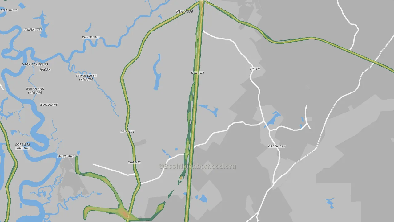 29450, SC Map of Noise Levels in 29450