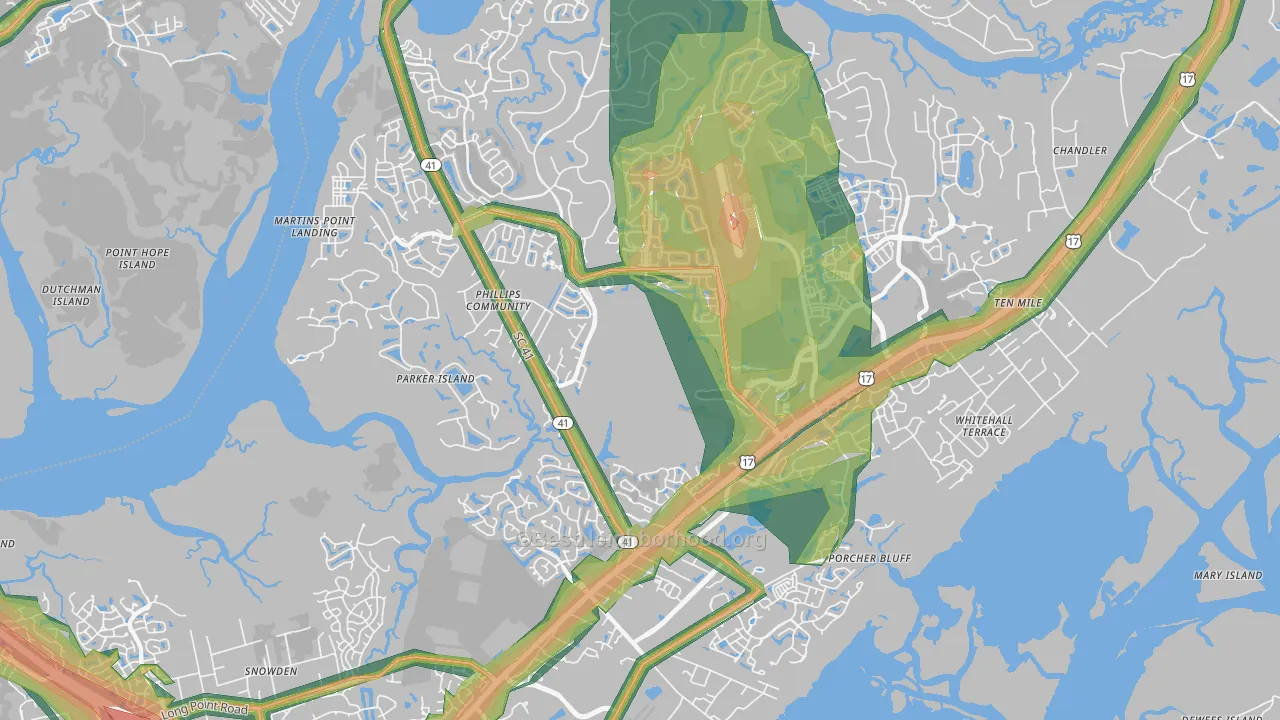 29466, SC Map of Noise Levels in 29466