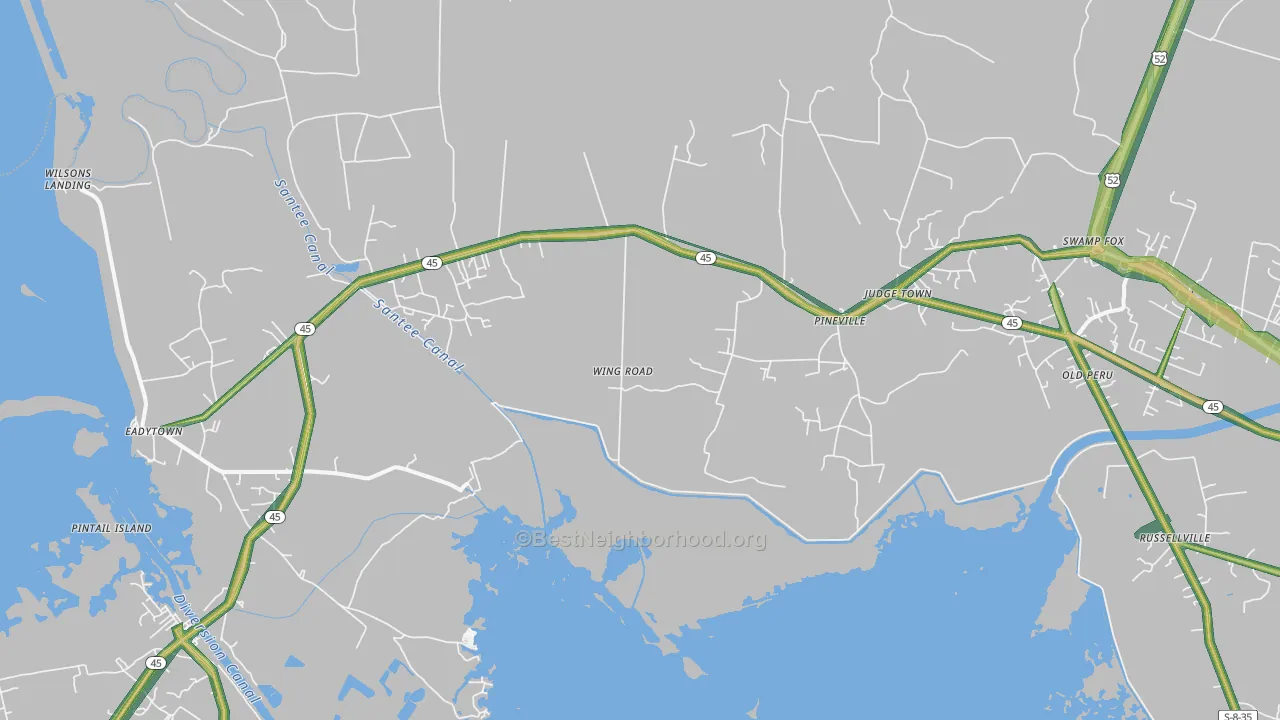 29468, SC Map of Noise Levels in 29468