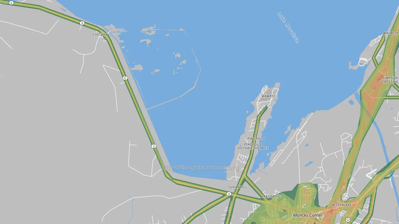 29469, SC Map of Noise Levels in 29469