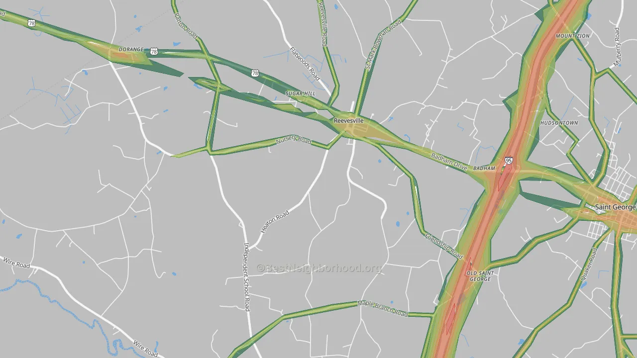 29471, SC Map of Noise Levels in 29471
