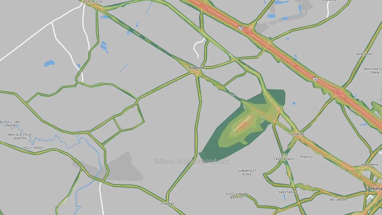 29472, SC Map of Noise Levels in 29472