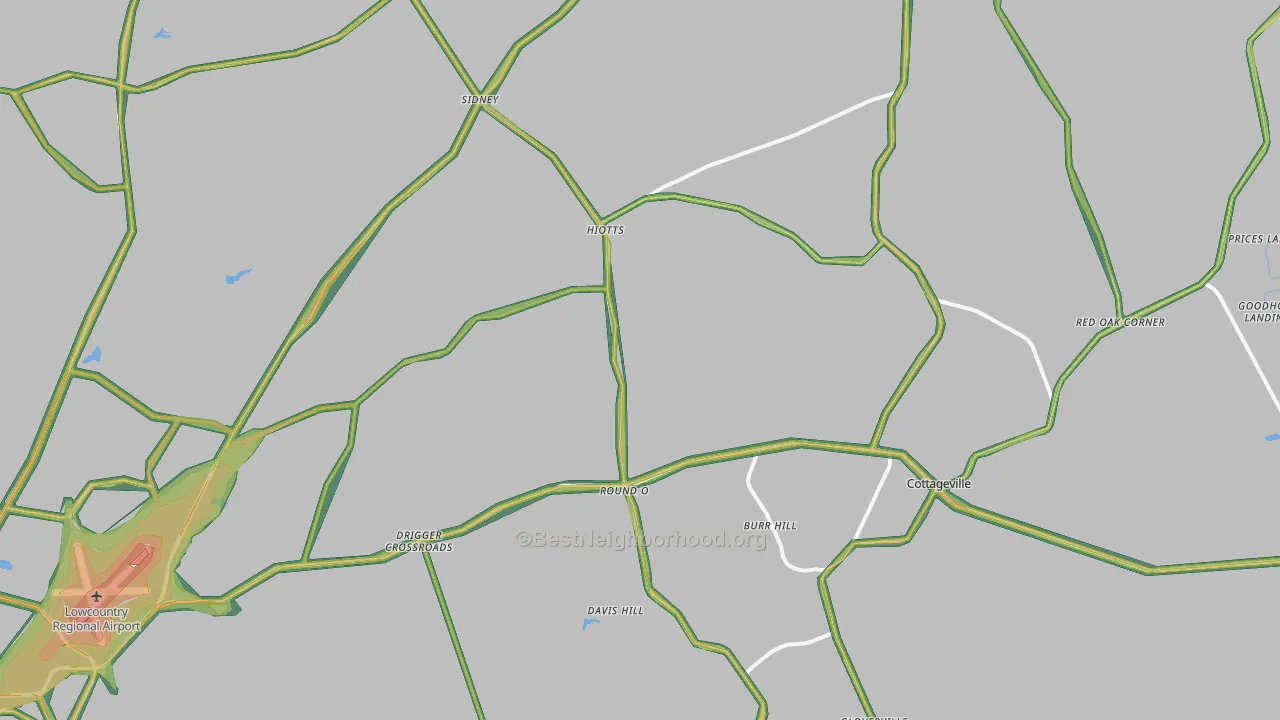 29474, SC Map of Noise Levels in 29474