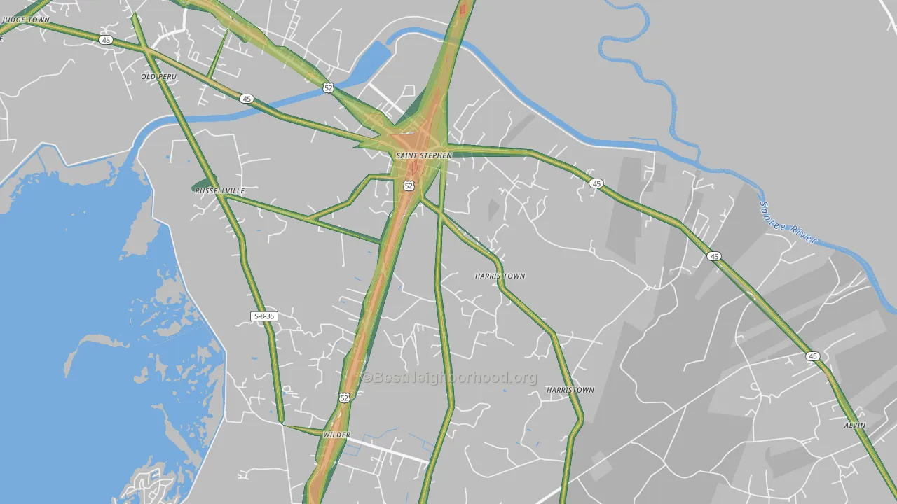 29479, SC Map of Noise Levels in 29479
