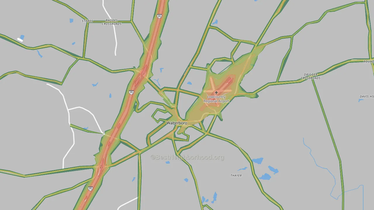29488, SC Map of Noise Levels in 29488