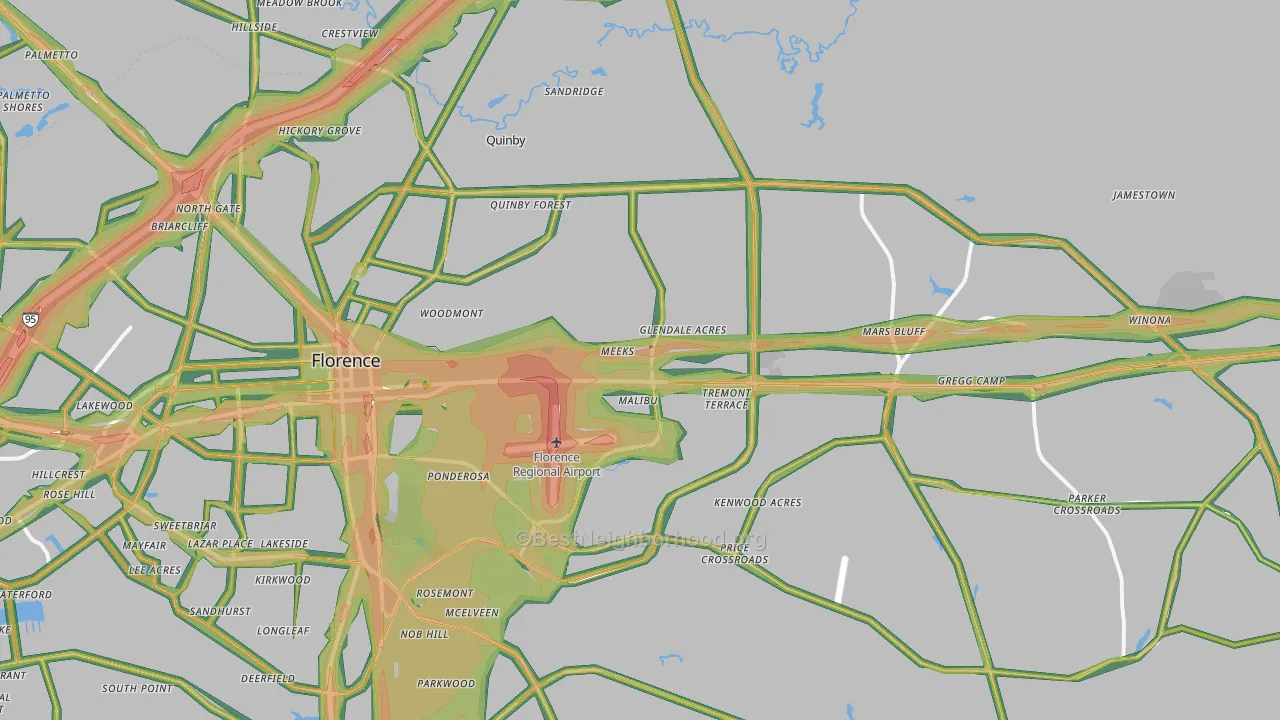29506, SC Map of Noise Levels in 29506