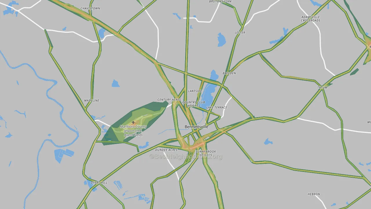 29512, SC Map of Noise Levels in 29512