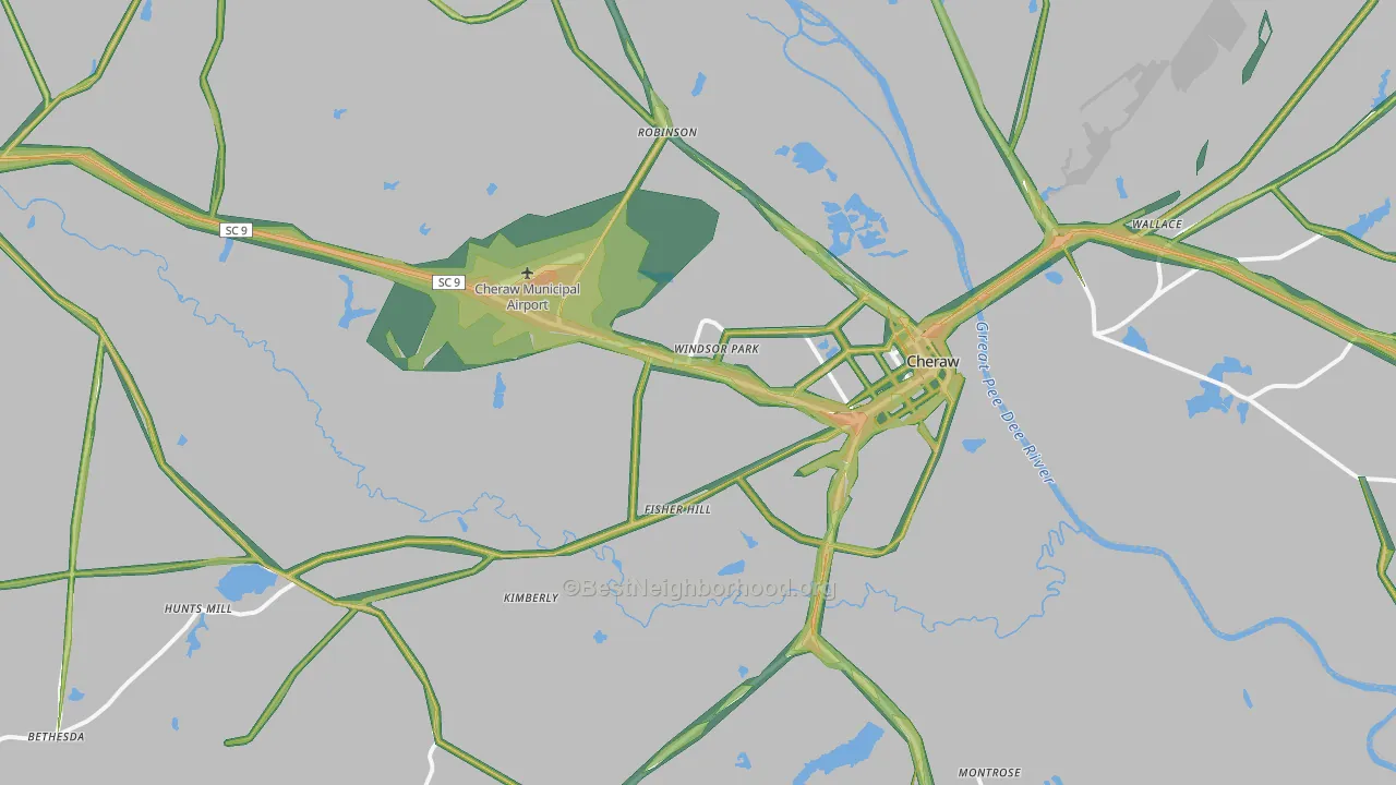 29520, SC Map of Noise Levels in 29520
