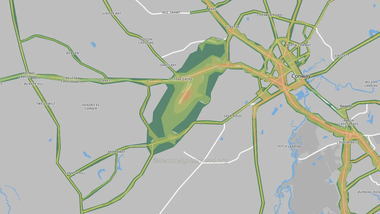 29527, SC Map of Noise Levels in 29527