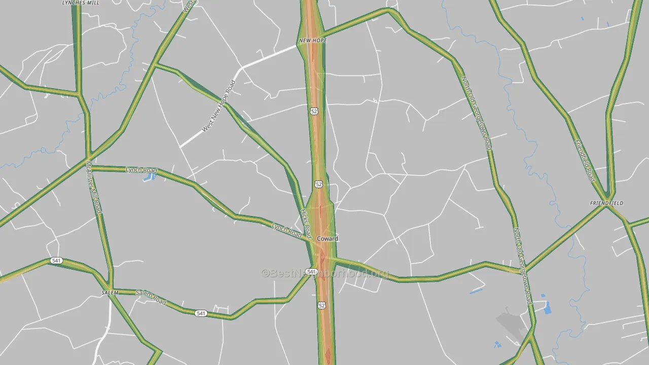 29530, SC Map of Noise Levels in 29530