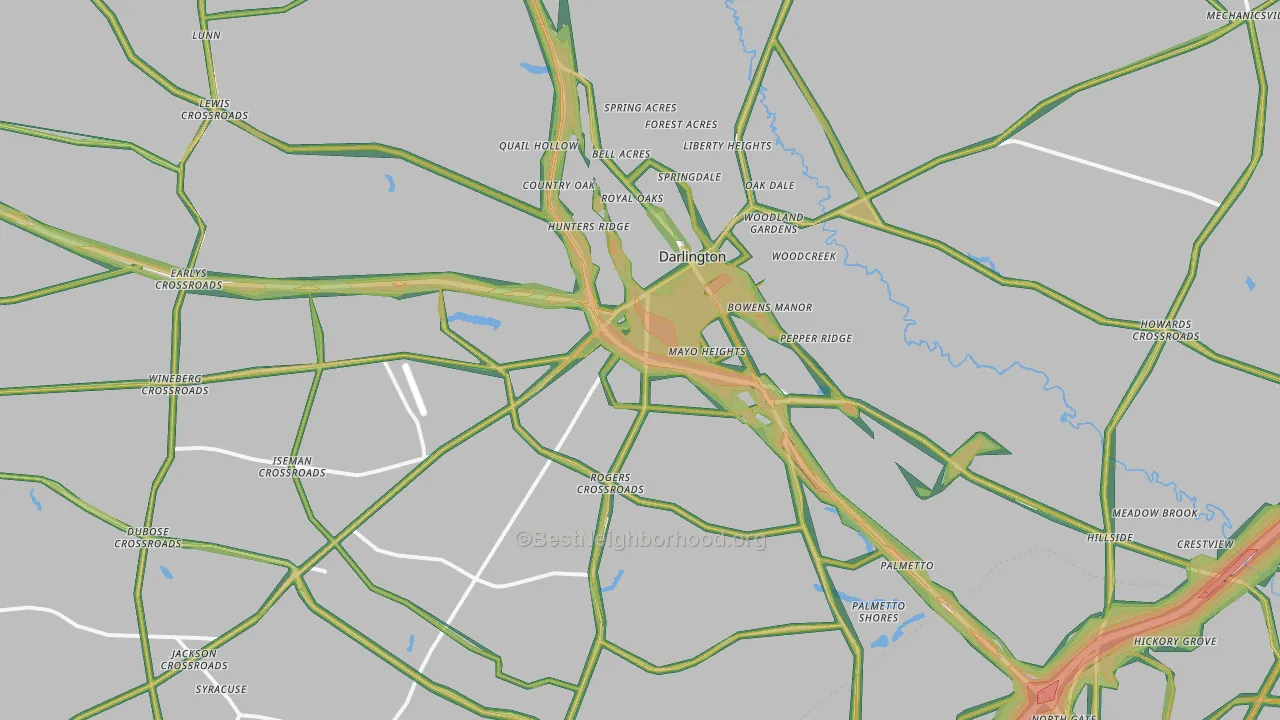 29532, SC Map of Noise Levels in 29532