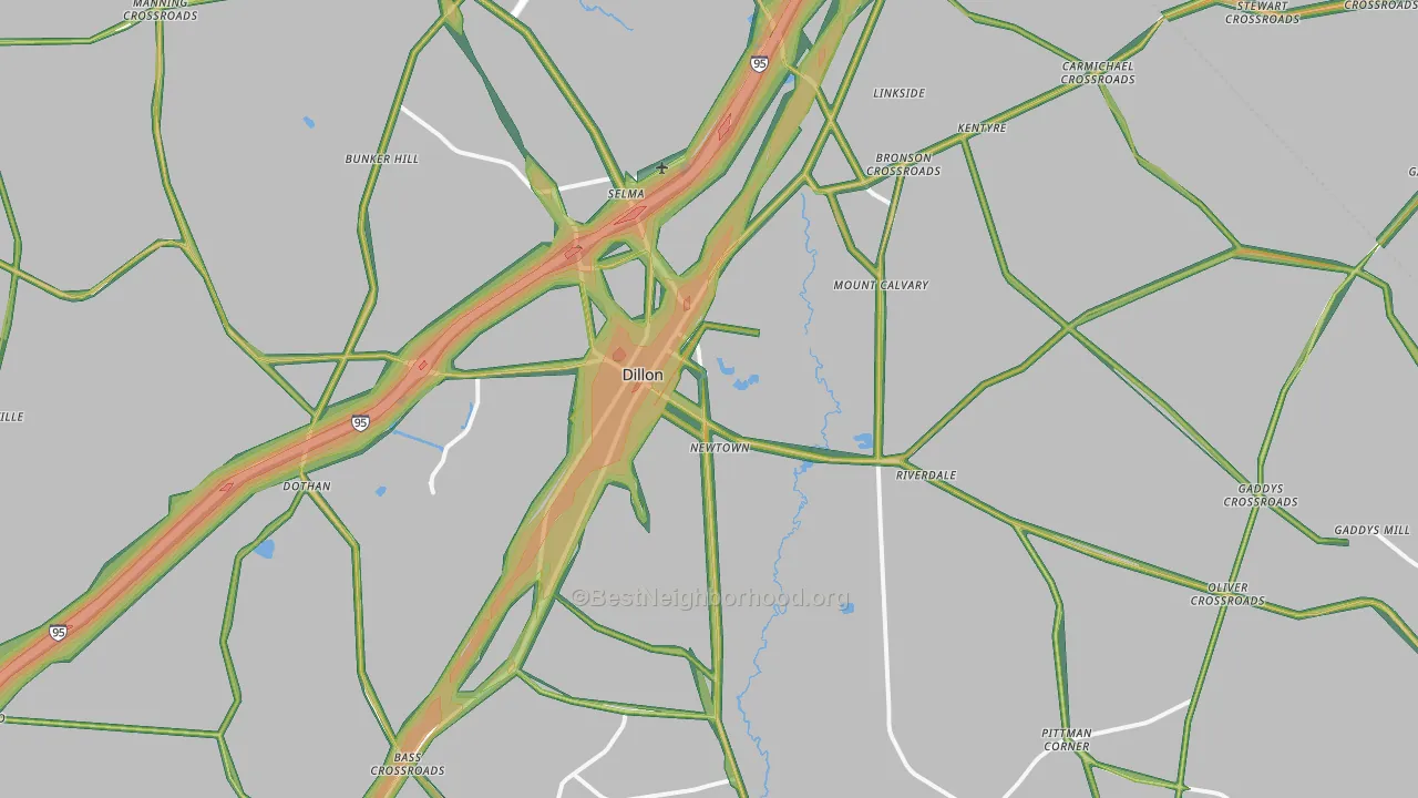 29536, SC Map of Noise Levels in 29536
