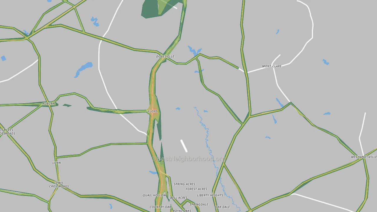 29540, SC Map of Noise Levels in 29540