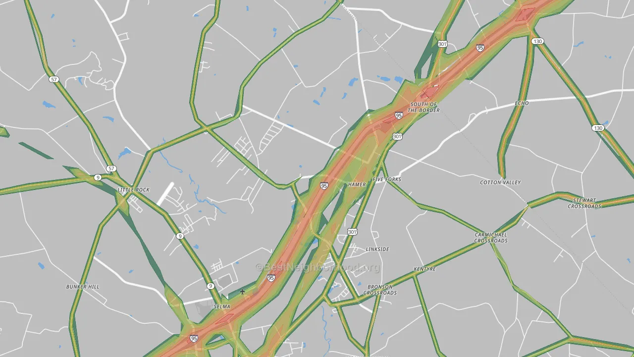 29547, SC Map of Noise Levels in 29547