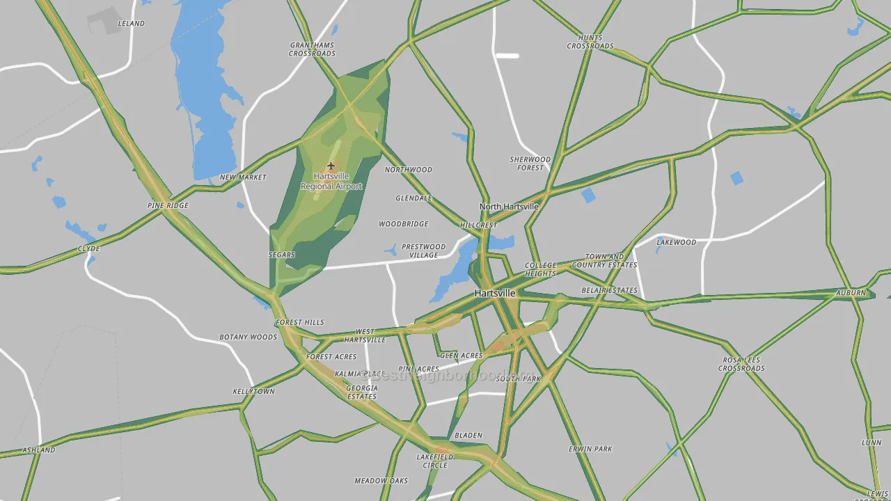 29550, SC Map of Noise Levels in 29550