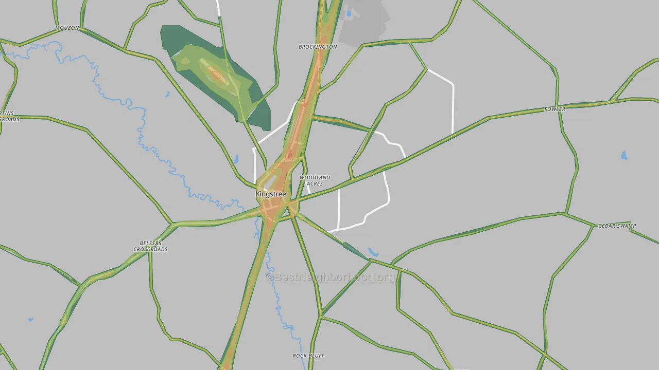 29556, SC Map of Noise Levels in 29556