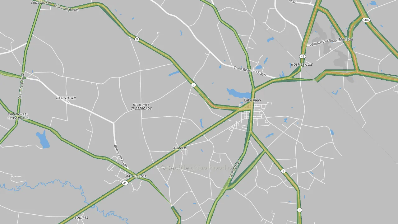 29563, SC Map of Noise Levels in 29563