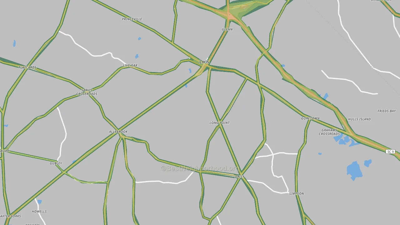 29569, SC Map of Noise Levels in 29569
