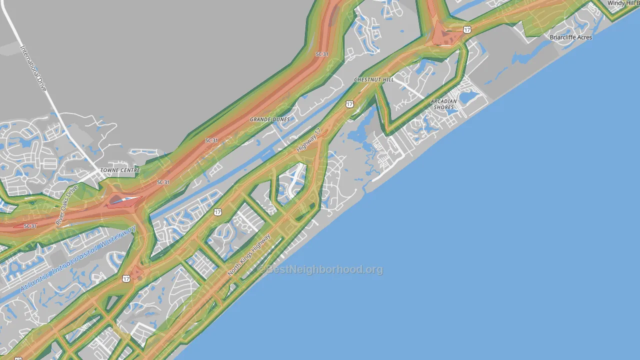 29572, SC Map of Noise Levels in 29572