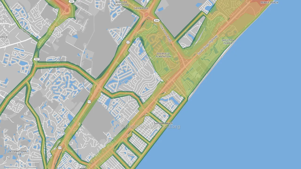 29575, SC Map of Noise Levels in 29575