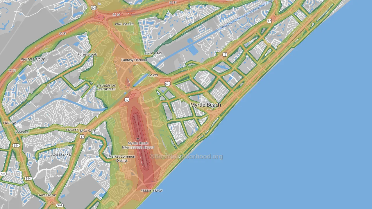 29577, SC Map of Noise Levels in 29577