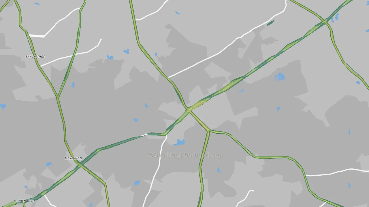 29584, SC Map of Noise Levels in 29584