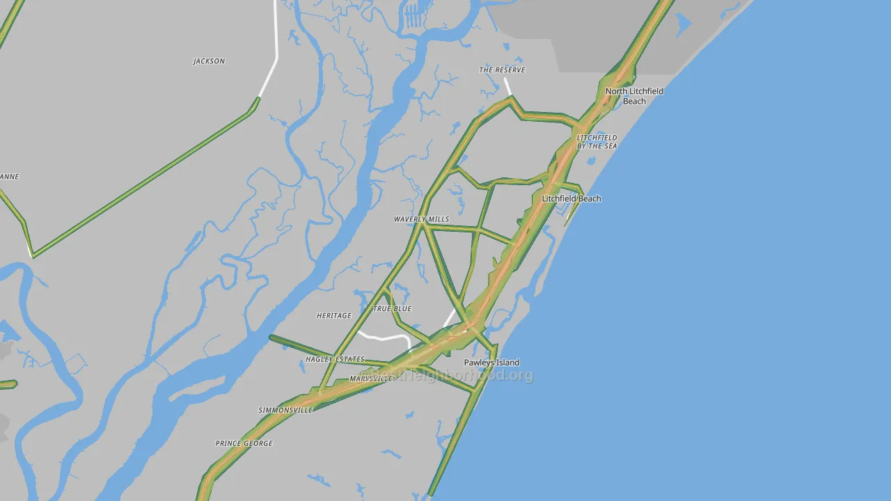 29585, SC Map of Noise Levels in 29585