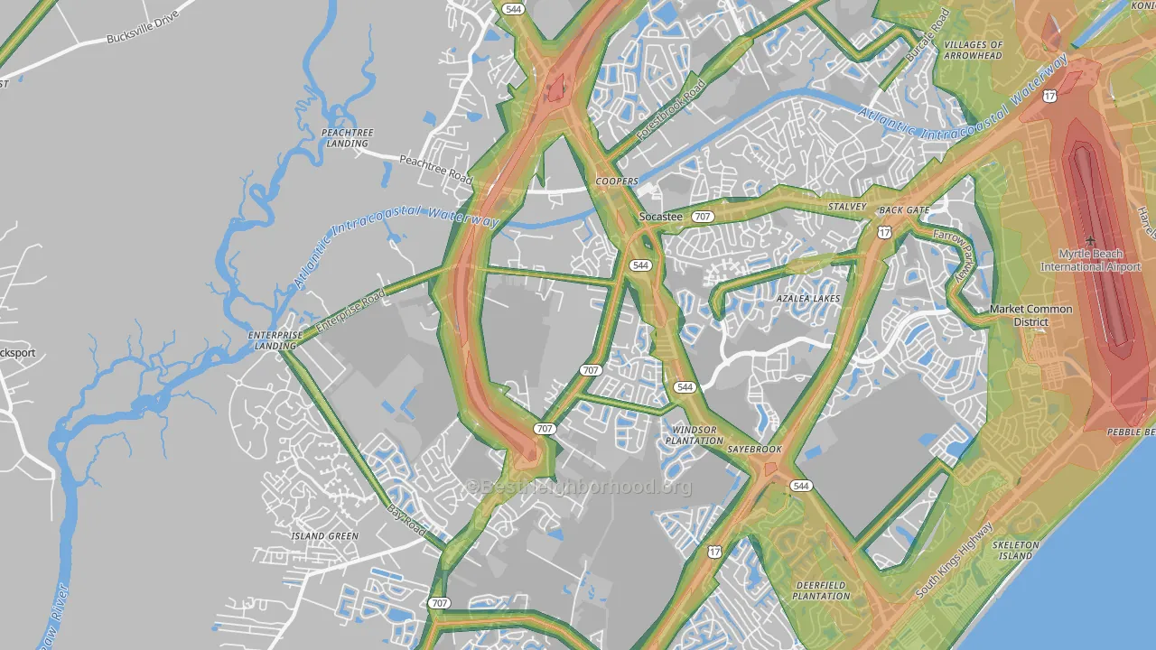 29588, SC Map of Noise Levels in 29588