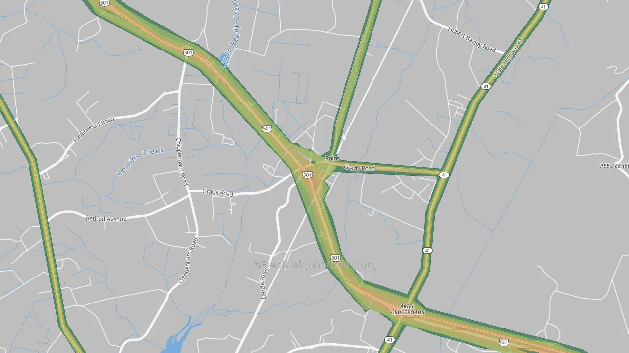 29589, SC Map of Noise Levels in 29589