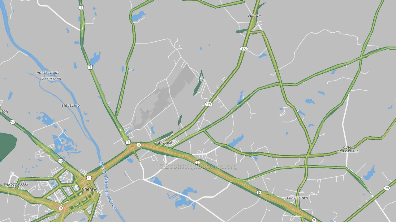 29596, SC Map of Noise Levels in 29596