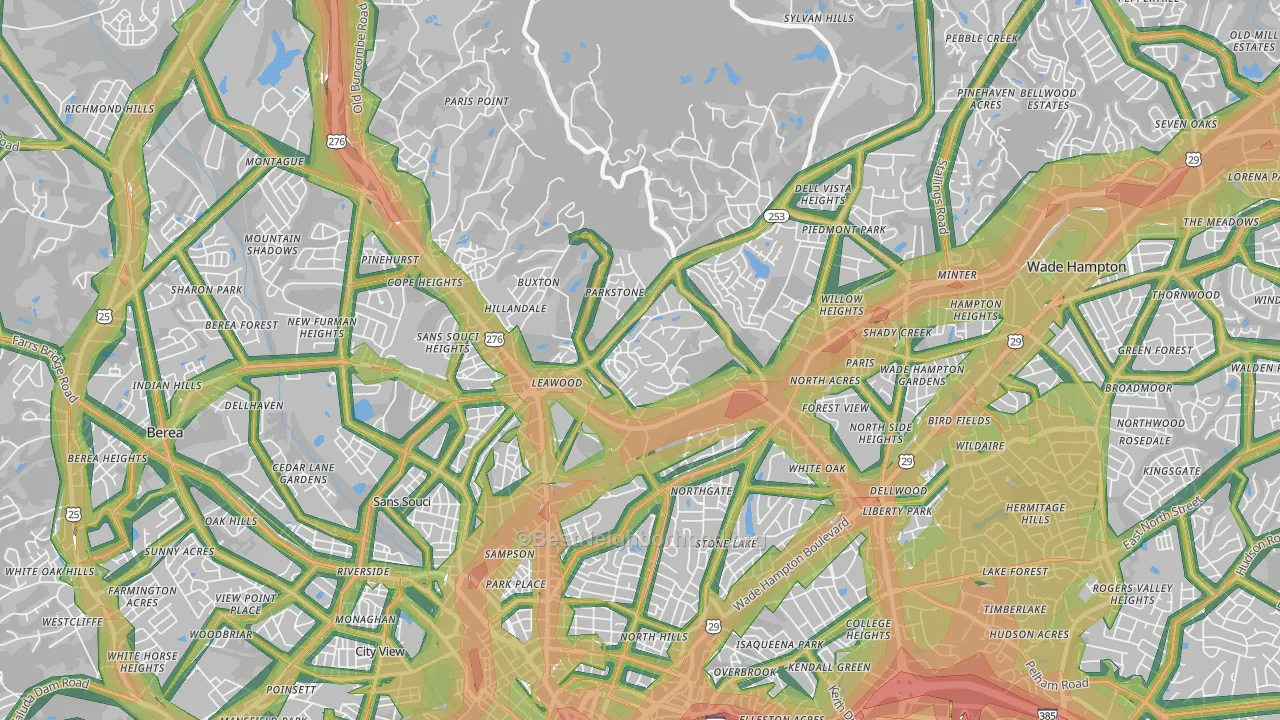 29609, SC Map of Noise Levels in 29609